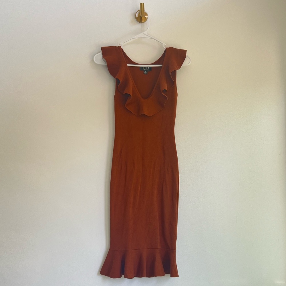 Hera ruffle bodycon dress